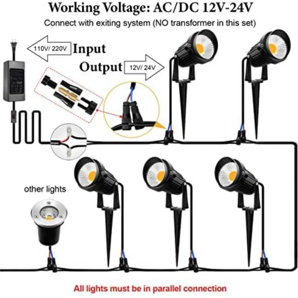 10W Low Voltage Landscape Lights LED（8packs）